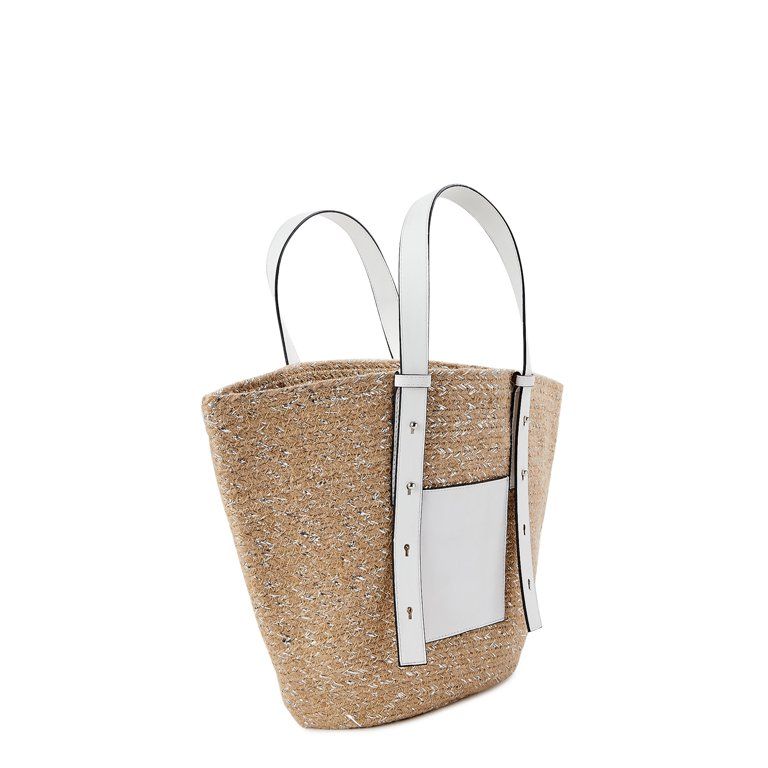 Time and Tru Women's Jute Pocket Tote Bag | Walmart (US)