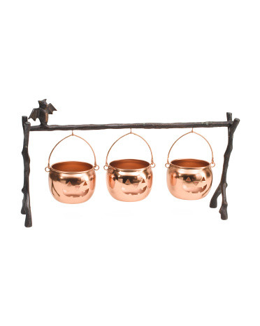 22x4.5x12.25 Hanging Cauldrons With Bat Accents | Halloween | Marshalls | Marshalls