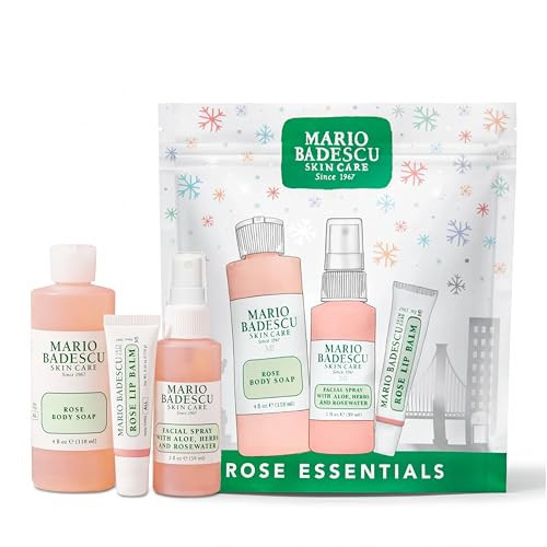 Mario Badescu Rose Essentials 3-Piece Set – Rose Body Wash, Rosewater Facial Spray & Lip Balm for Hydrating Head-to-Toe Skincare | Amazon (US)