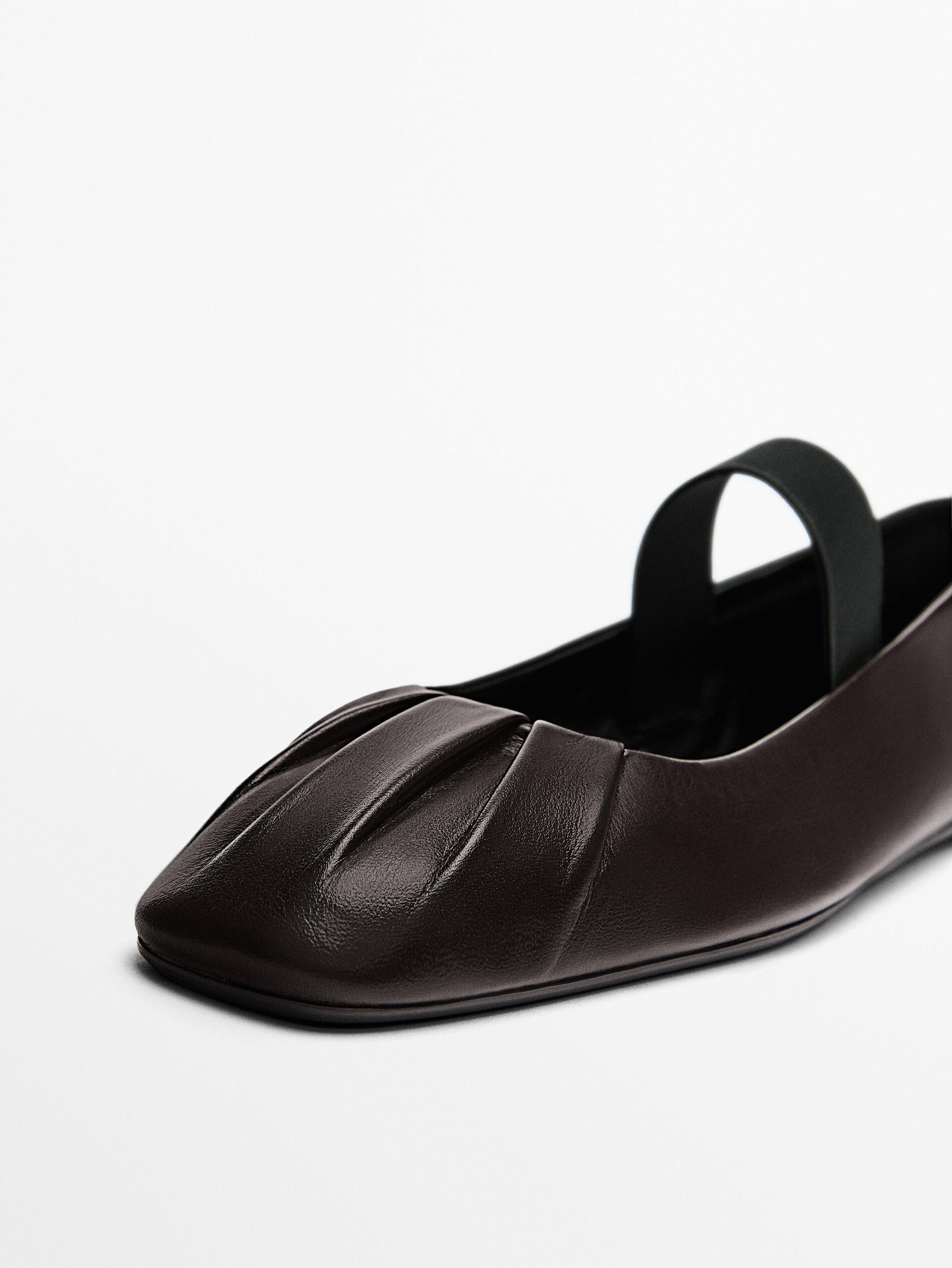 Elastische Ballerinas mit Raffungen | Massimo Dutti DE