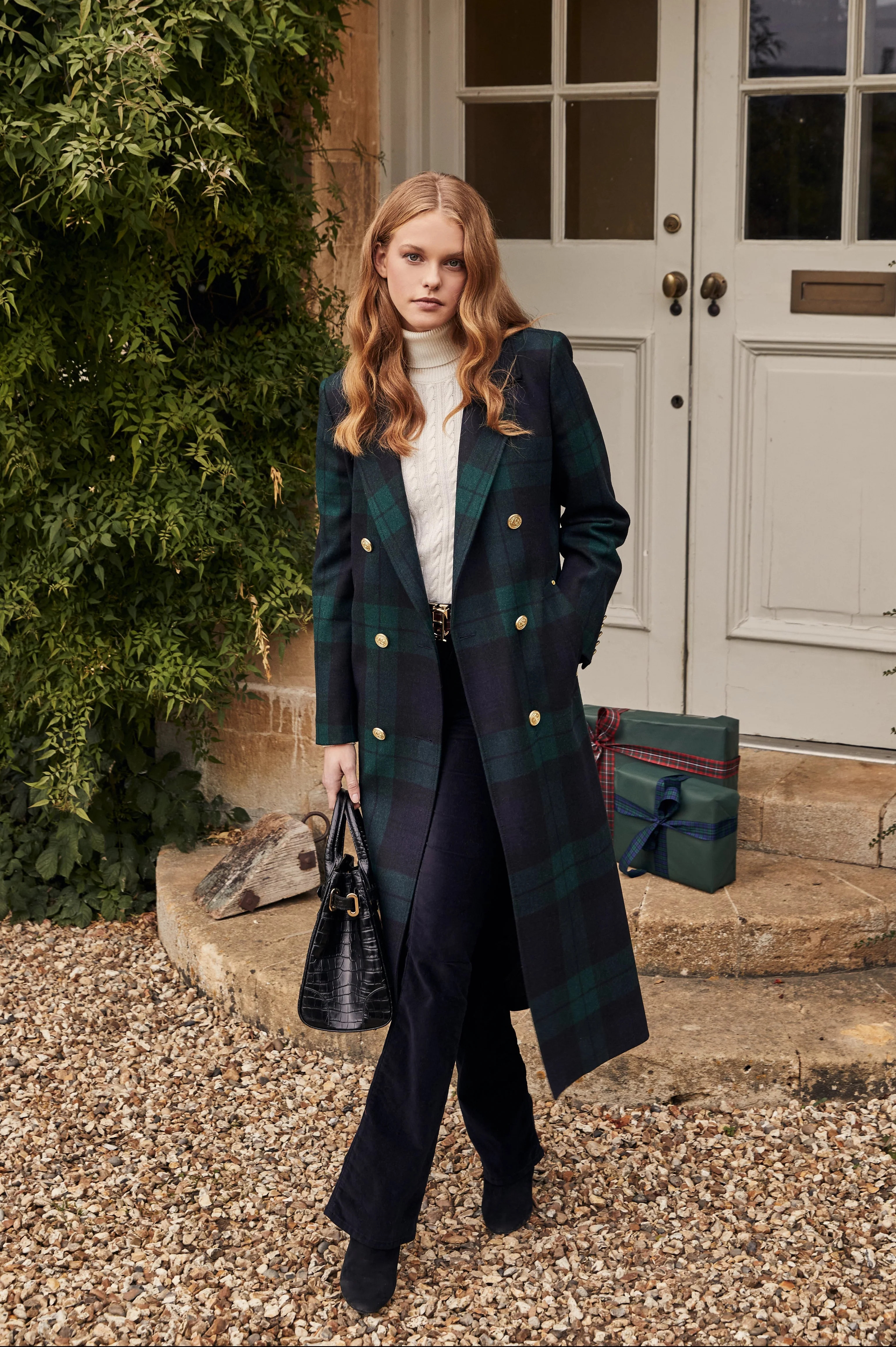 Double Breasted Coat (Blackwatch) | Holland Cooper