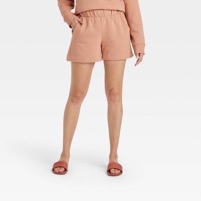 Women's High-Rise All Day Fleece Pull-On Shorts - A New Day™ | Target