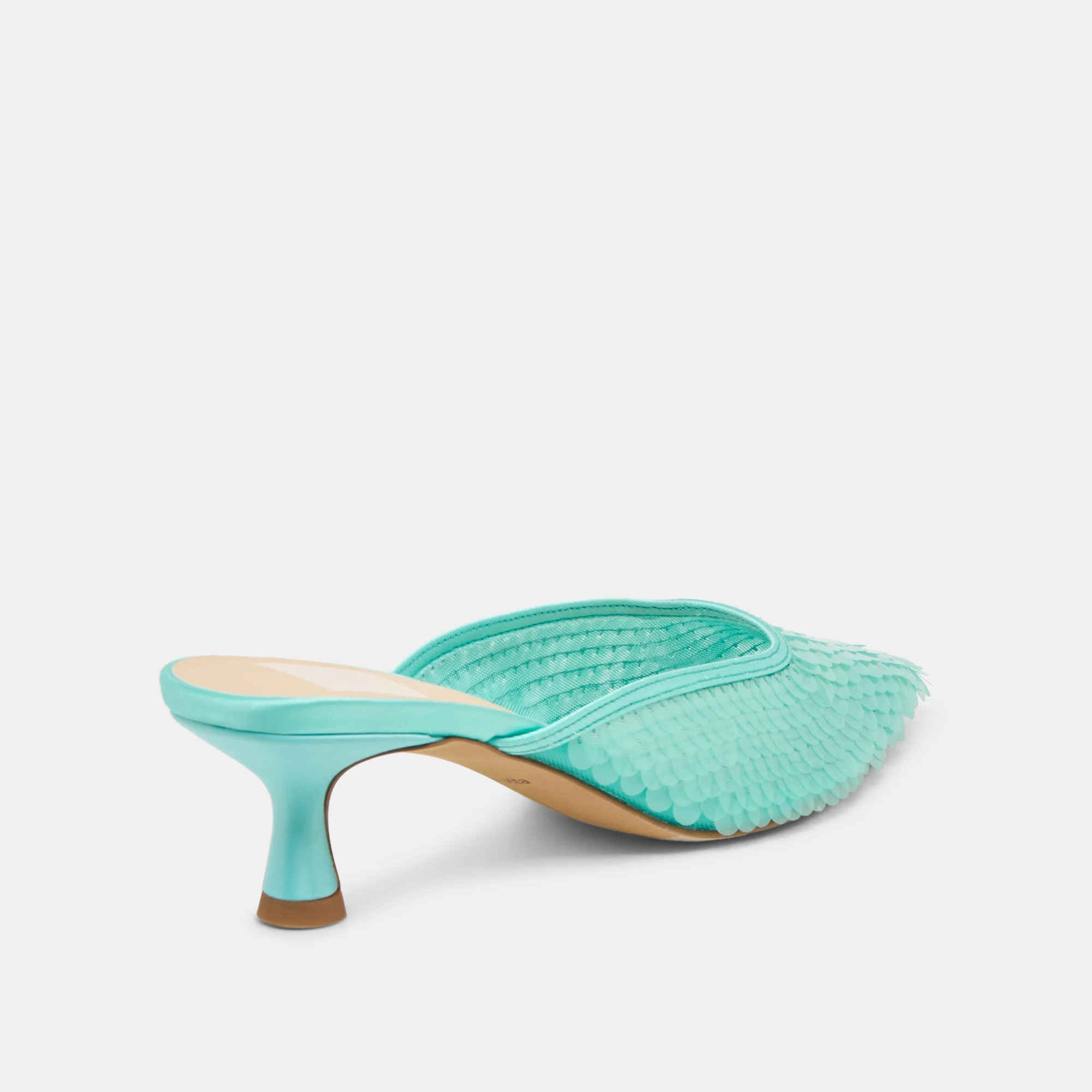 Cleo Sequin Heels Aqua Sequin | DolceVita.com