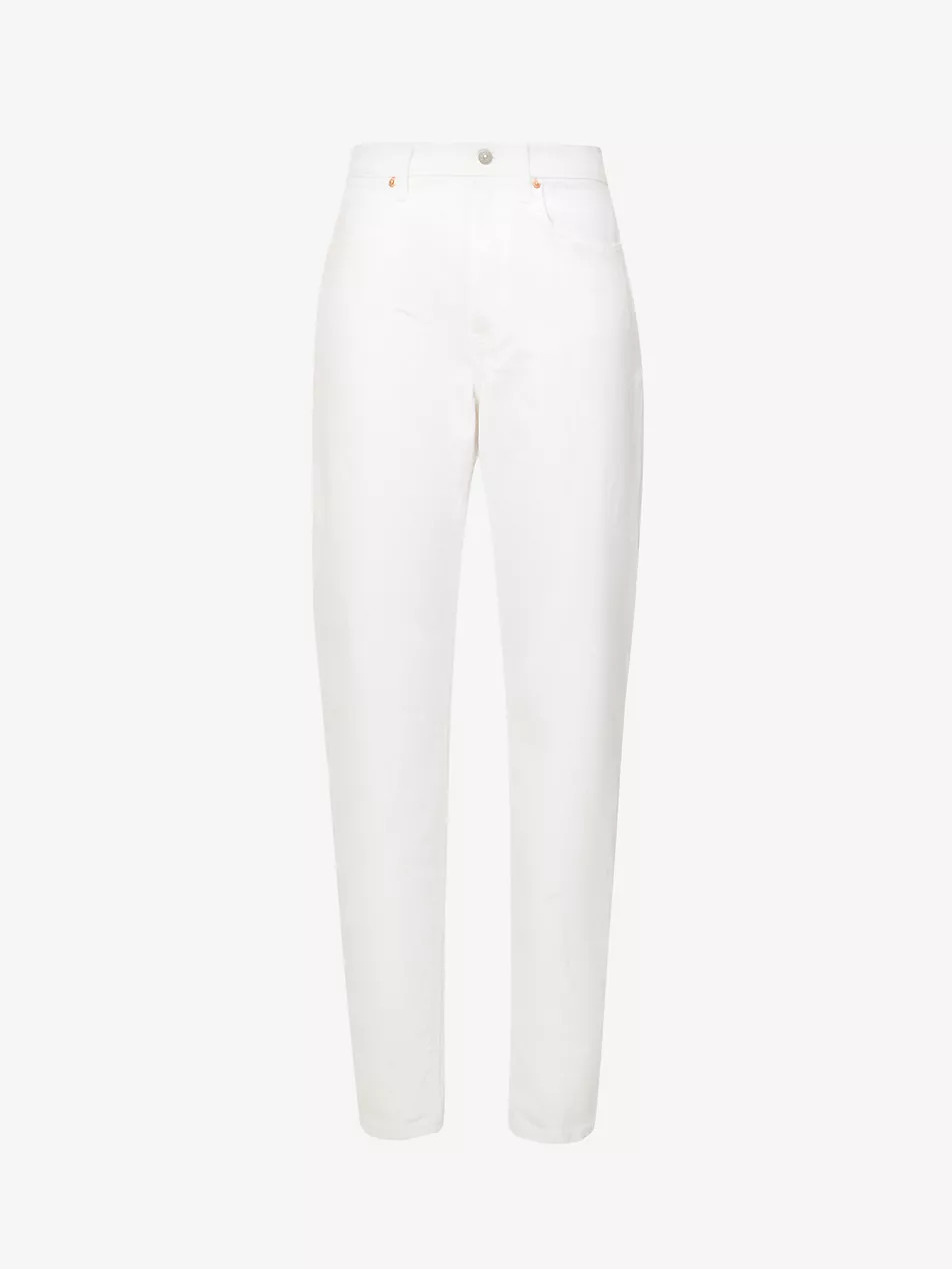 Cropped straight-leg mid-rise stretch-denim jeans | Selfridges
