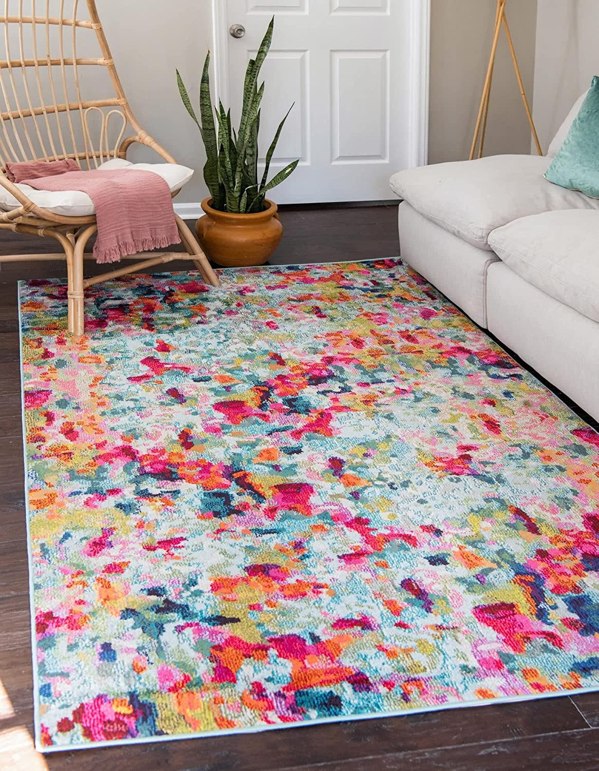 Unique Loom Chromatic Collection Modern Colorful & Vibrant Abstract Area Rug for Any Home Décor,... | Amazon (US)