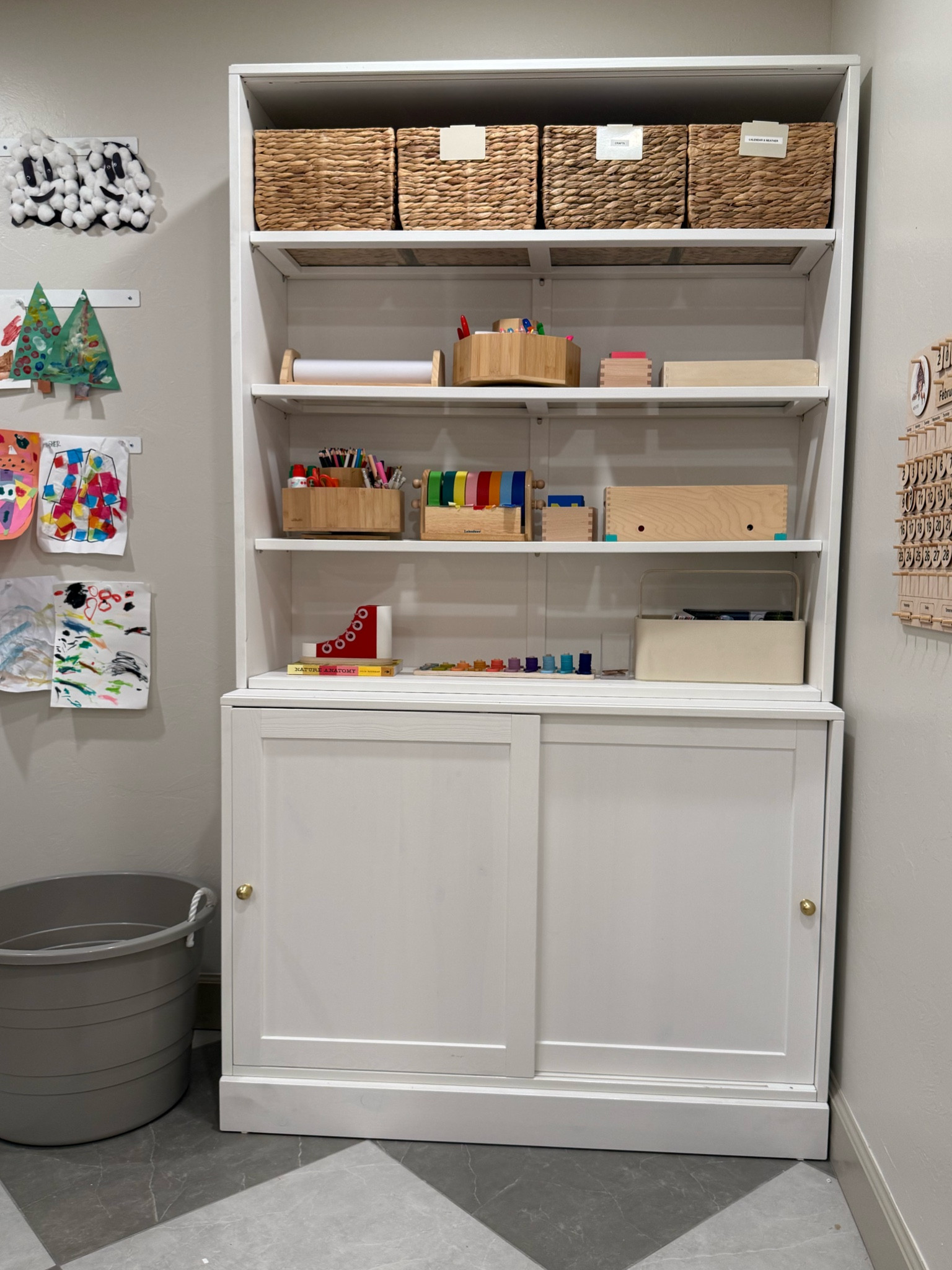 Our homeschool cabinet supplies
