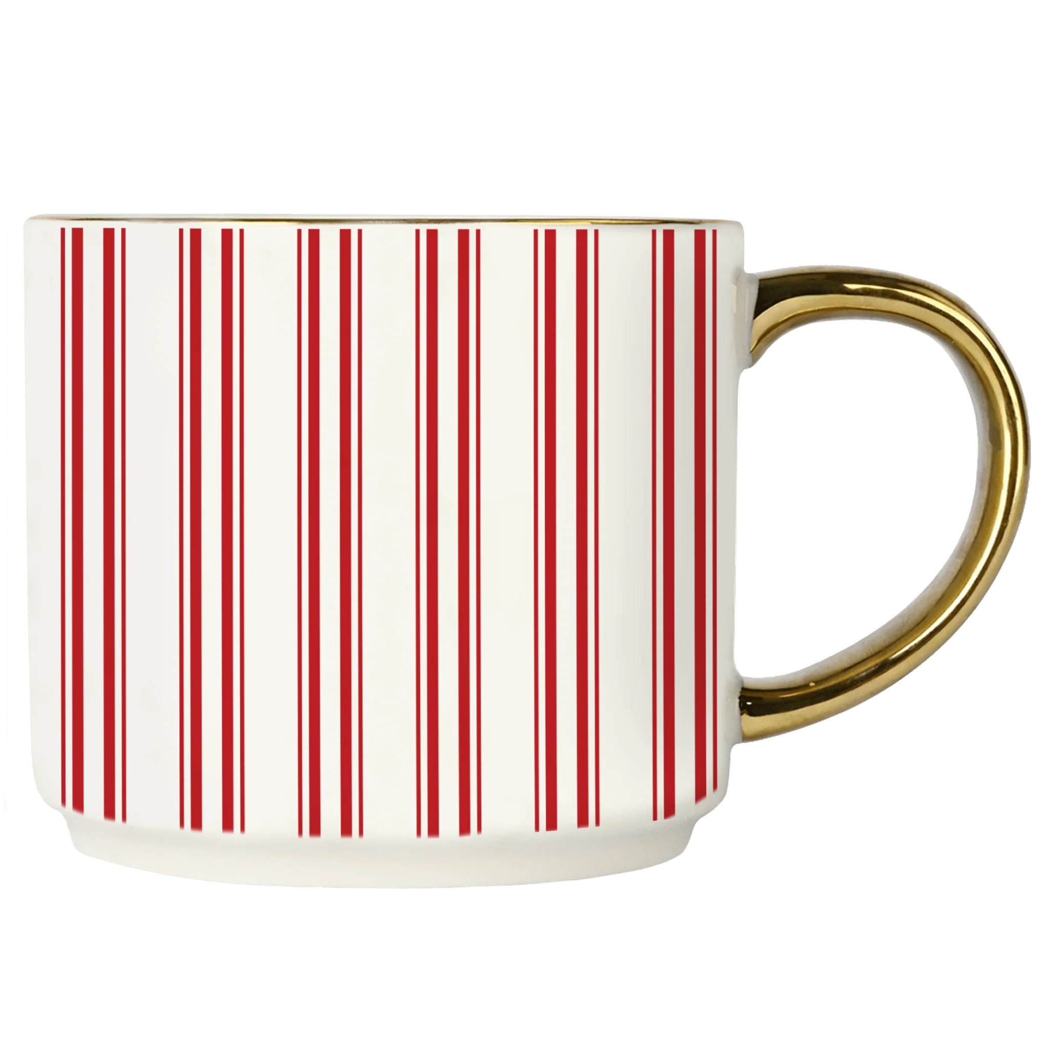Red Stripes 14oz. Coffee Mug | Festive Coffee Mugs for Christmas | Sweet Water Decor, LLC