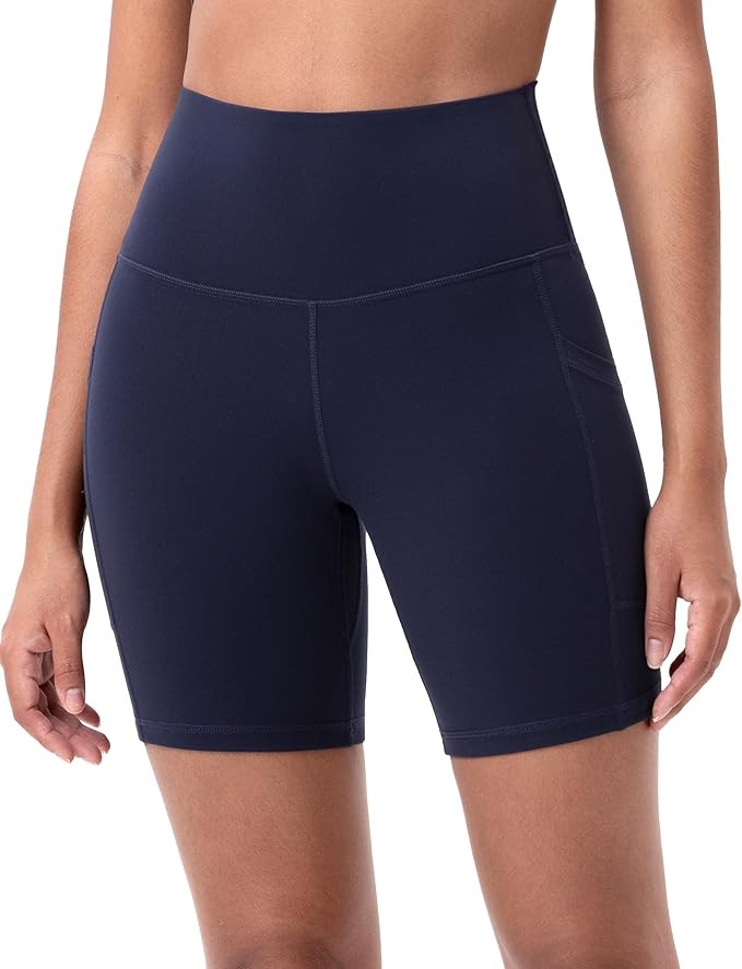 Colorfulkoala Women's High Waisted Biker Shorts with Pockets 6" Inseam Yoga Tummy Control Short | Amazon (US)