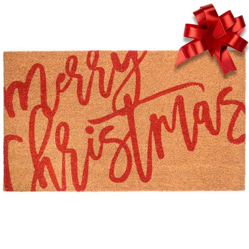 MAINEVENT Merry Christmas Door Mat 30x17 Inch, Merry Christmas Outdoor Rug for Covered Outdoor Area, Holiday Doormat w/Non-Slip Backing, Christmas Welcome Mat | Amazon (US)