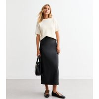 Women's Black Leather-Look Pencil Midi Skirt New Look | New Look (UK)