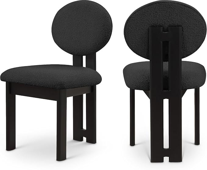 Meridian Furniture Napa Collection Mid-Century Modern Upholstered Dining Chair with Rich Boucle F... | Amazon (US)