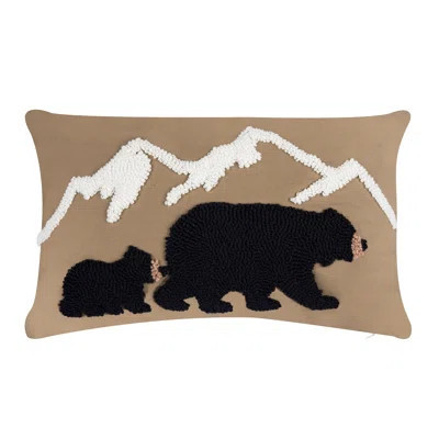 22" x 14" Bear Mountain Hooked Throw Pillow | Wayfair North America
