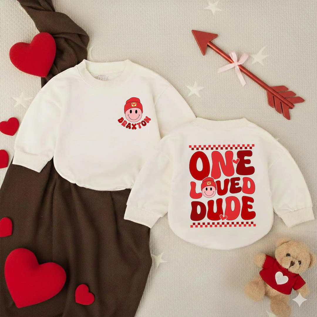 Customized One Loved Dude Bubble Romper, First Valentine Boy Clothes, First Valentine Outfit, Boy... | Etsy (US)