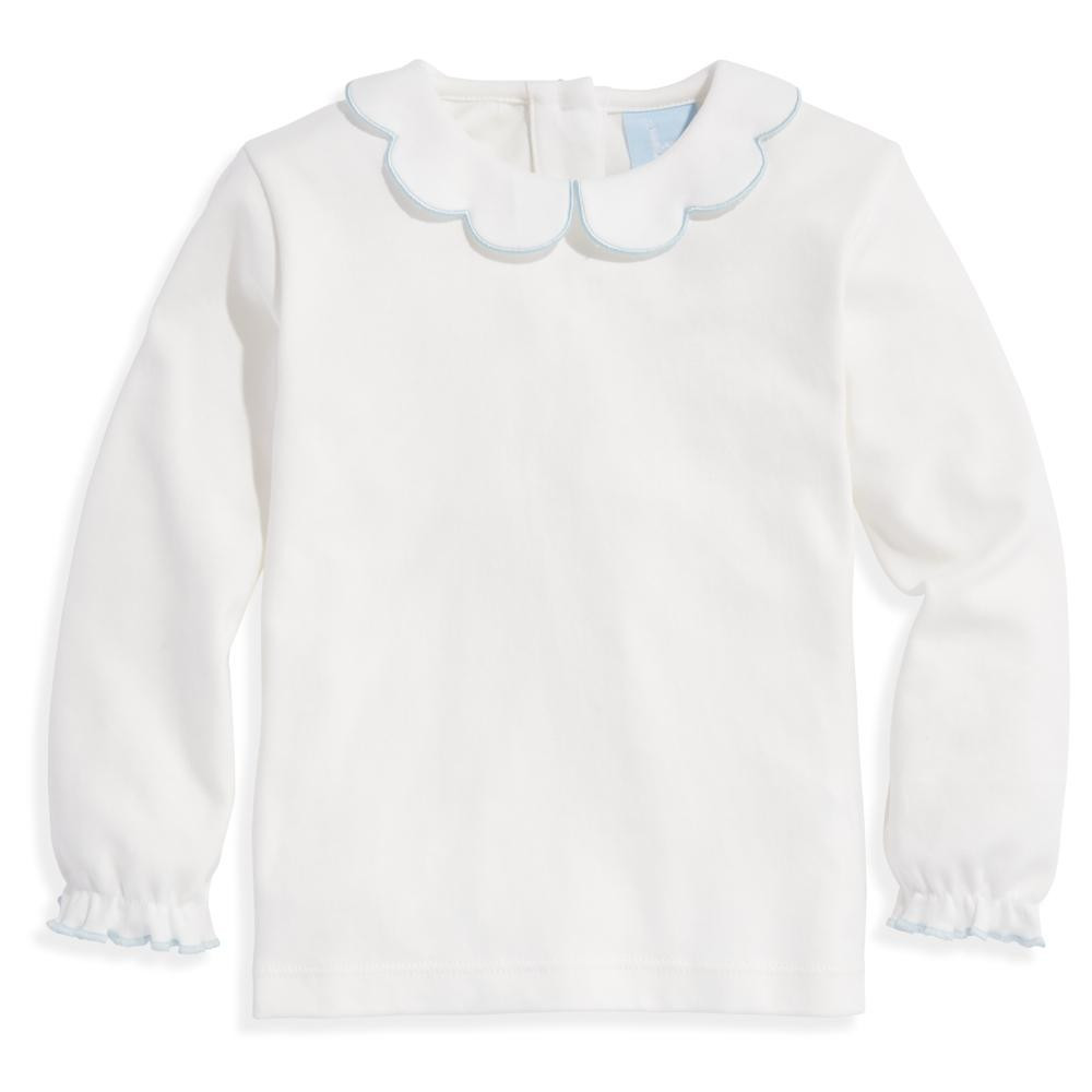 Long Sleeve Pima Scallop Collar Tee | bella bliss 