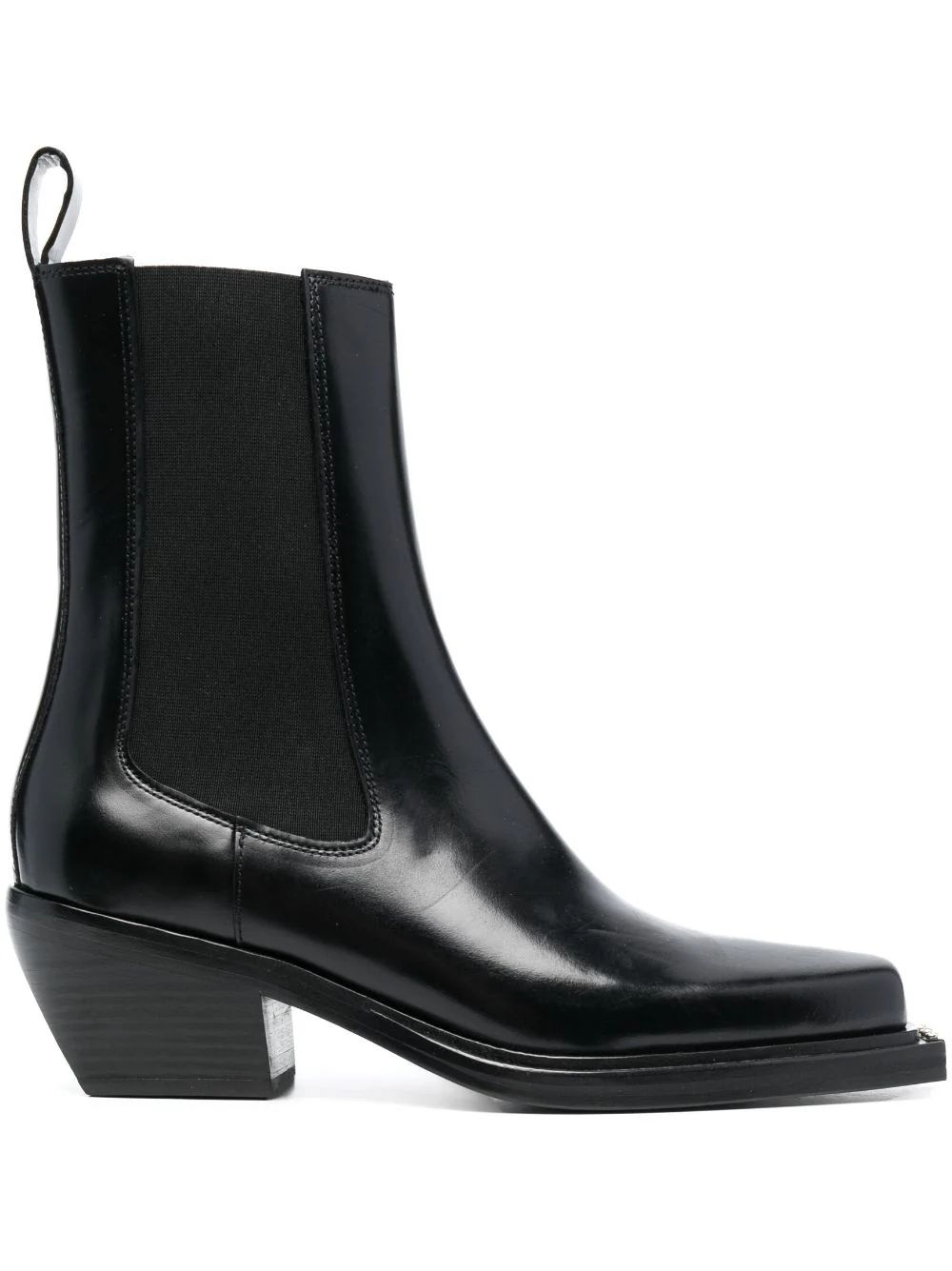 stacked-heel leather ankle boots | Farfetch Global