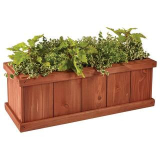 28 in. x 9 in. Wood Planter Box | The Home Depot