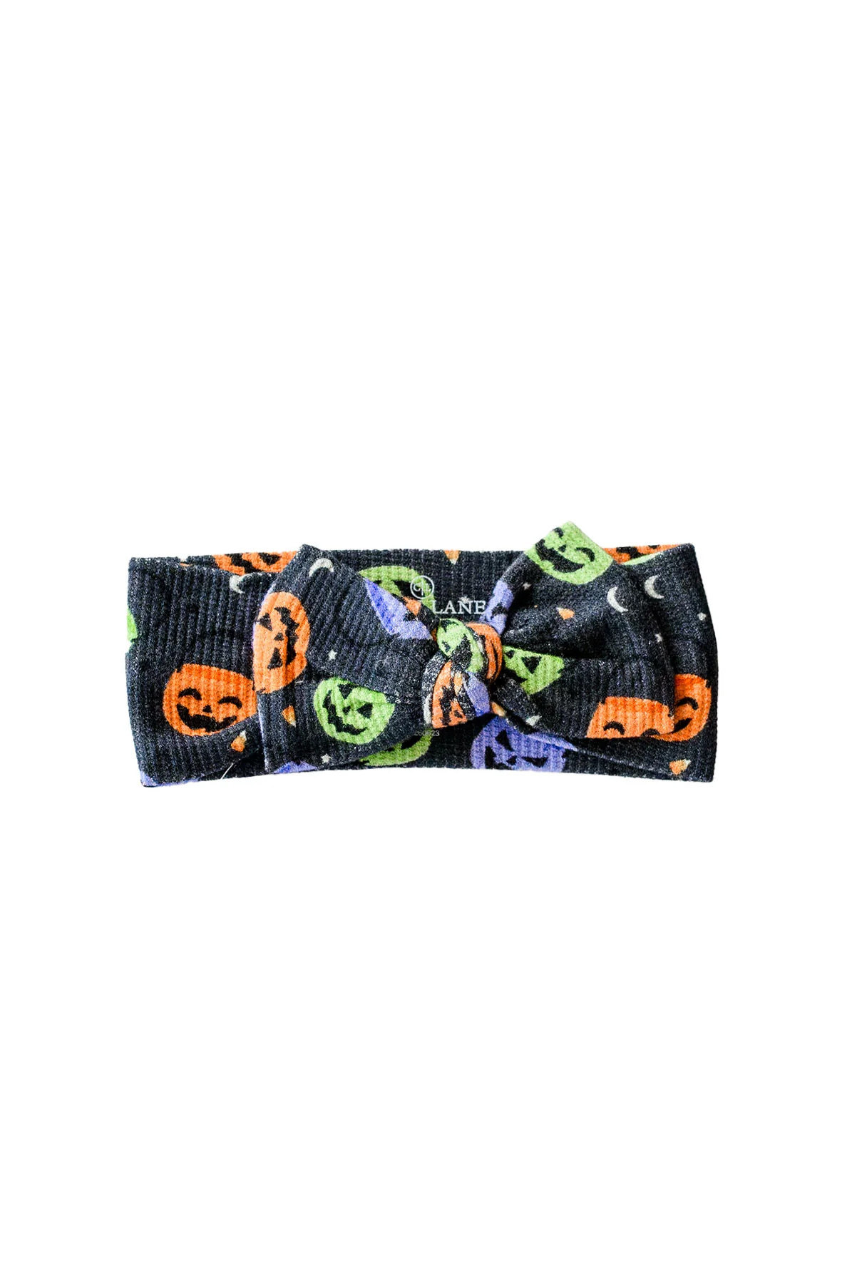 Halloween Bamboo Waffle Knit Large Bow Headwrap | Candy Crawl | Caden Lane