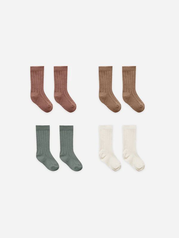 socks, set of 4 | ivory, dusk, pecan, cocoa | Quincy Mae