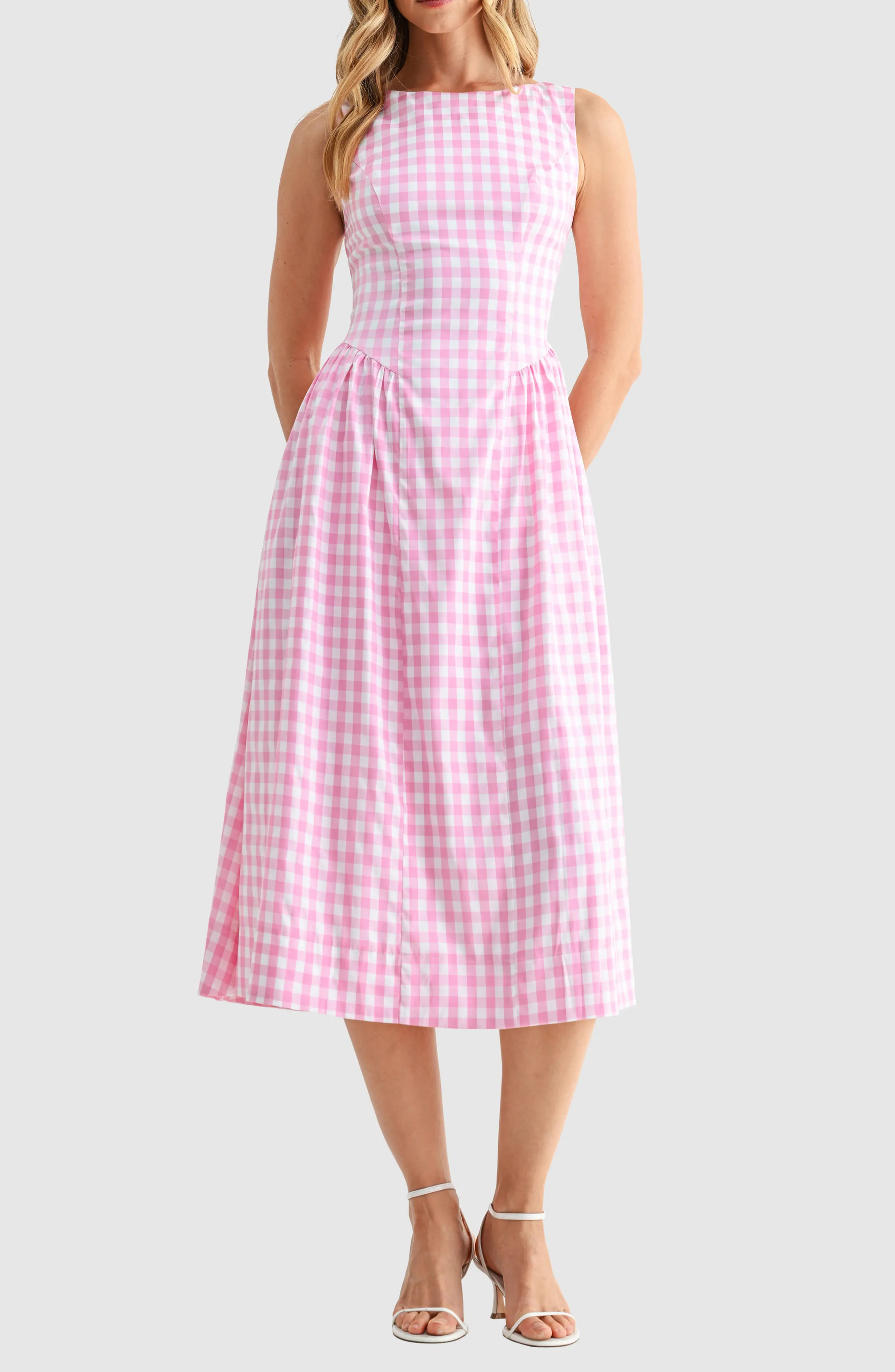 Gingham Fit & Flare Midi Dress (Women) | Nordstrom | Nordstrom