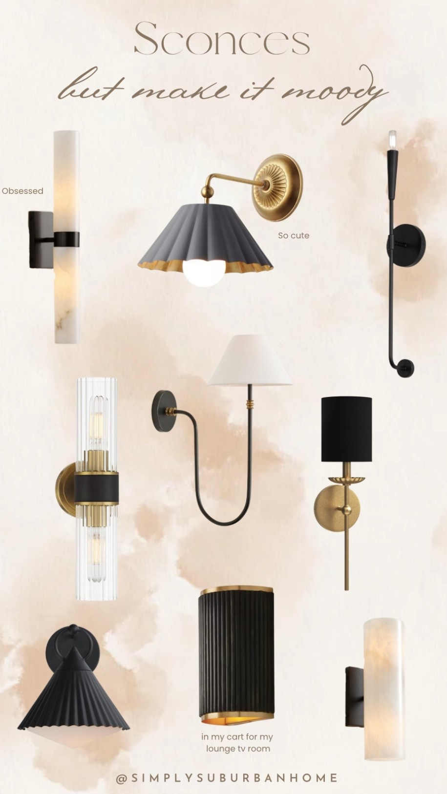 Sconces, moody, moody home, basement, basement lighting, bathroom lighting, dark and moody, moody sconces, black sconces, bronze and black, cozy, cozy home, cozy and warm 

#LTKHome #LTKSeasonal #LTKmomlife