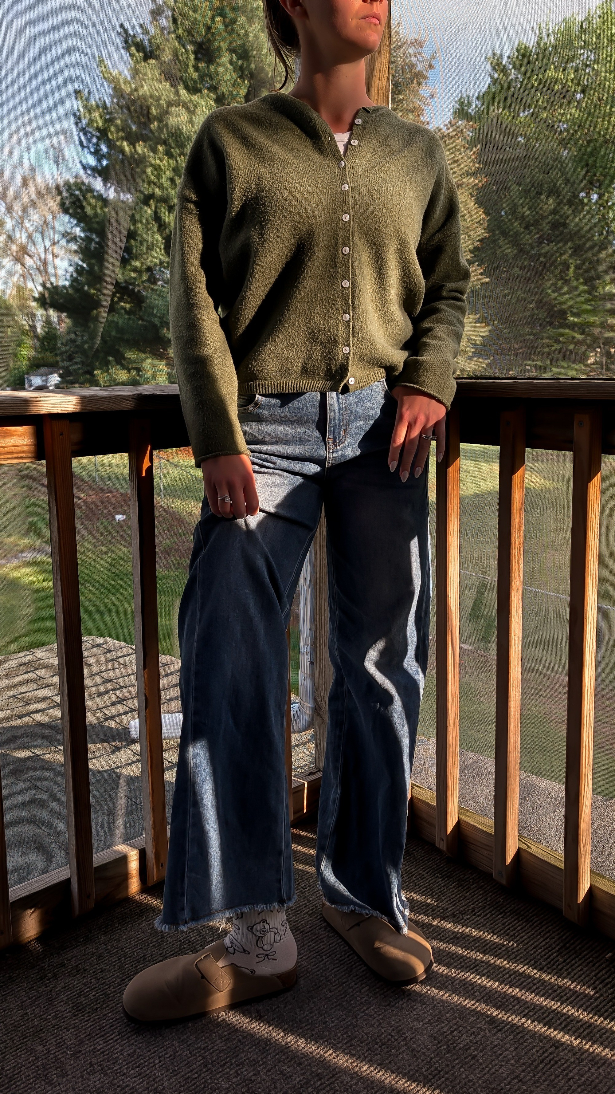 Spring outfit of the day, light button down sweater and loose jeans 

#LTKgrwm #LTKootd #LTKmomlife