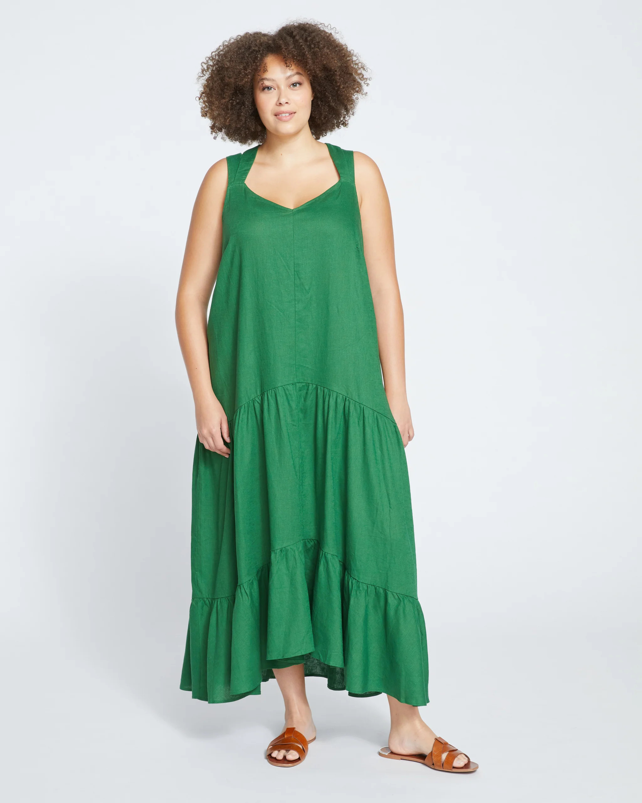Begonia Tiered Linen Dress - Jardin | Universal Standard