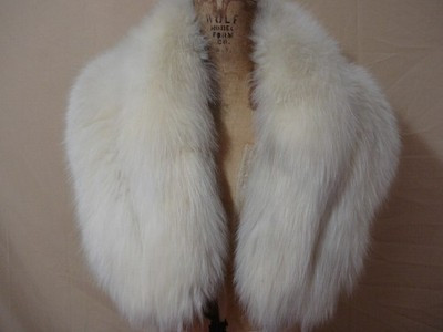 Stylish Off White Fox Fur Stole Scarf Wrap Size Small 48" X 10" FREE SHIPPING | eBay US