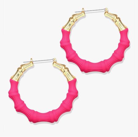Hot pink & gold enamel bamboo hoop earrings, summer earrings, Mother’s Day gift 

#LTKGiftGuide #LTKFindsUnder50 #LTKFindsUnder100