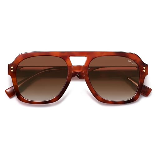 SOJOS Retro Thick Polarized Aviator Sunglasses for Women Men, Large Trendy Bold Square Pilot Shad... | Amazon (US)