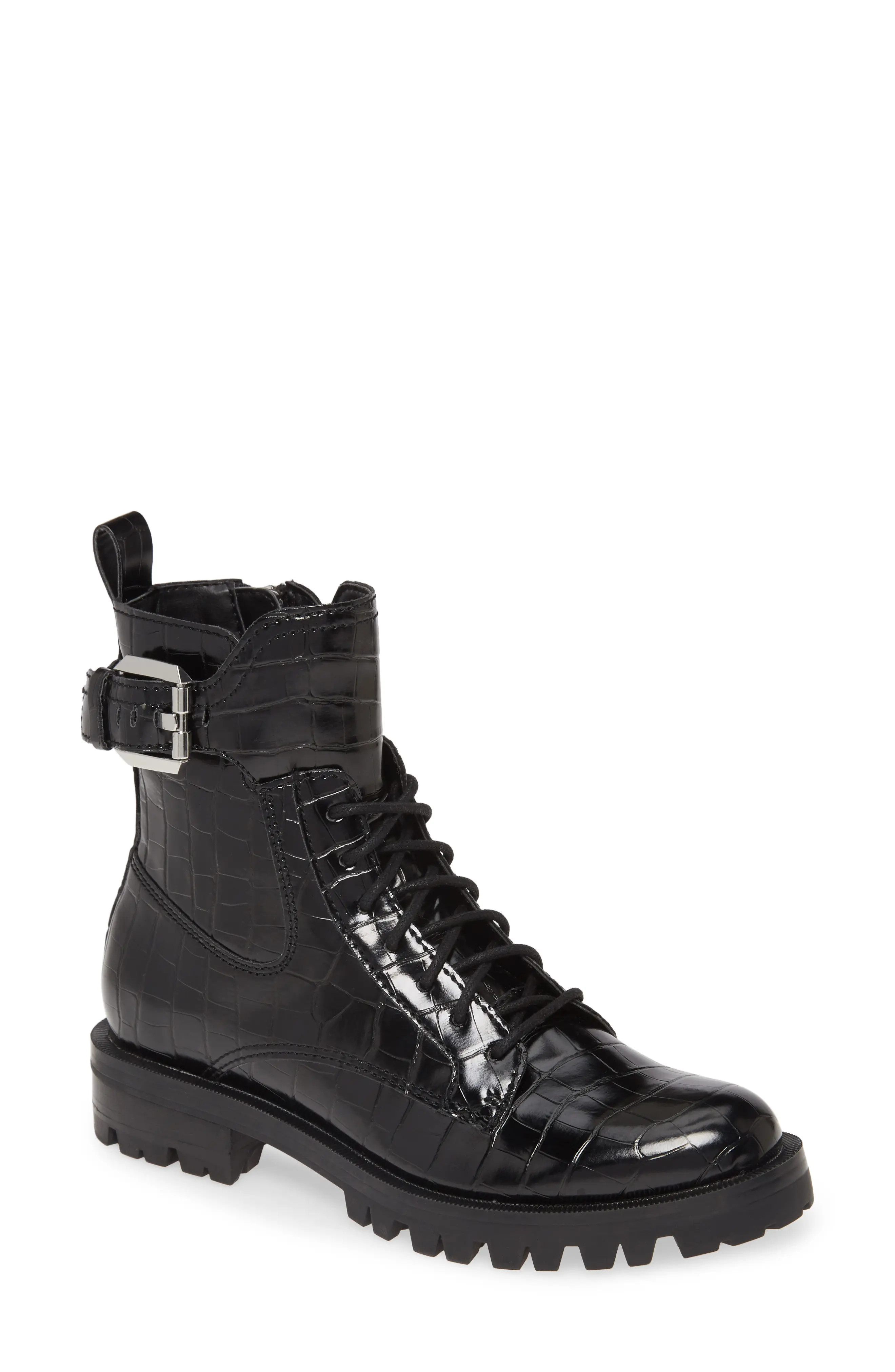 Women's Dolce Vita Paxtyn Combat Boot, Size 7.5 M - Black | Nordstrom