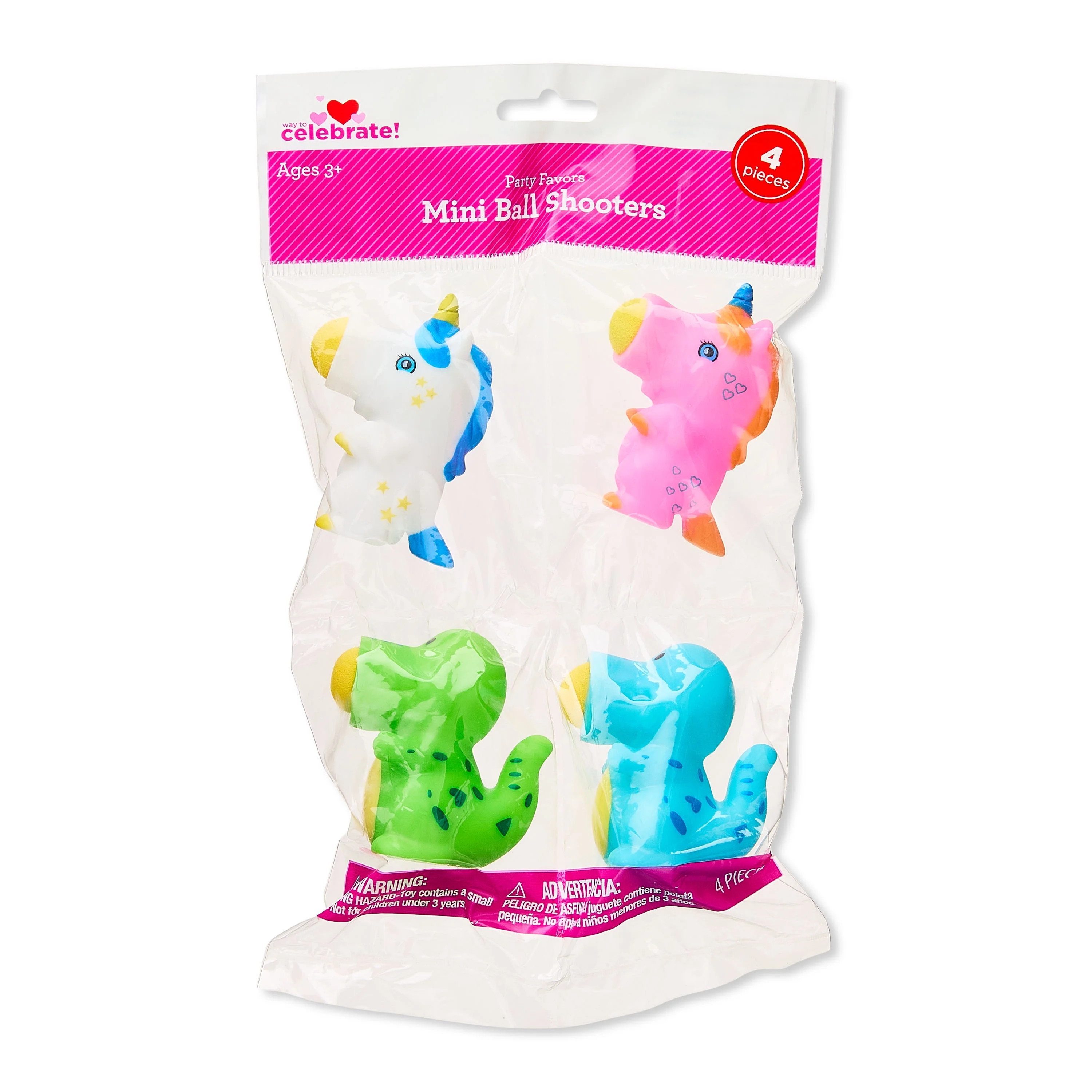 Mini Ball Shooter Party Favors, Multicolor, 4 Count, Valentine's Day by Way To Celebrate | Walmart (US)