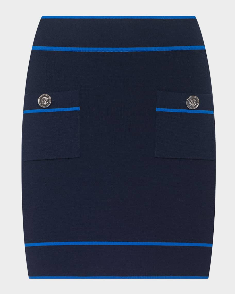 L'Agence Cecilia Contrast Trim Mini Skirt | Neiman Marcus