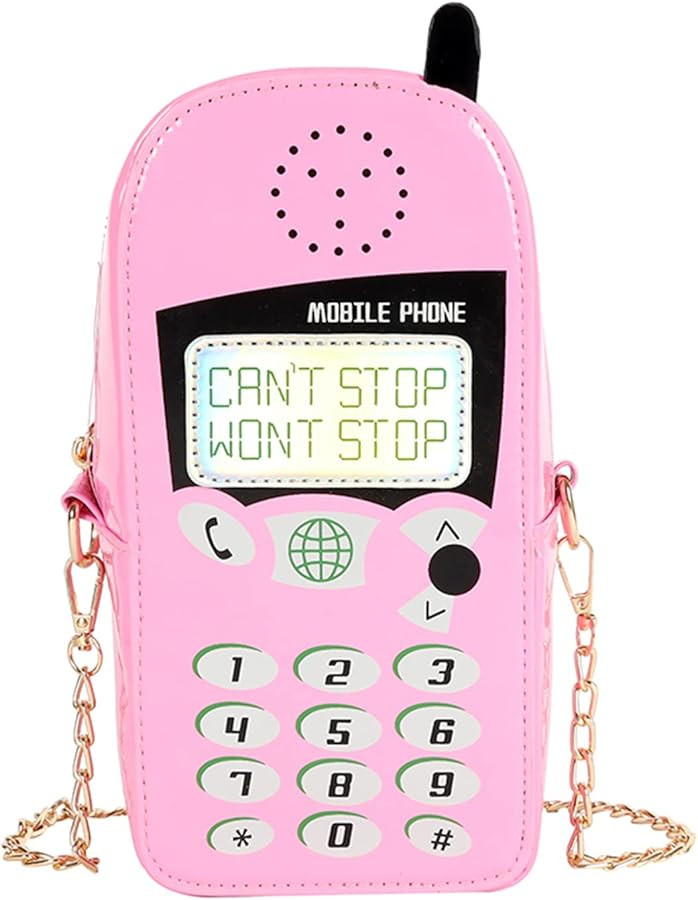 KUANG! Women Cute Digital Mobile Phone Shaped Shoulder Bag Funny Crossbody Bag Pu Messenger Chain... | Amazon (US)