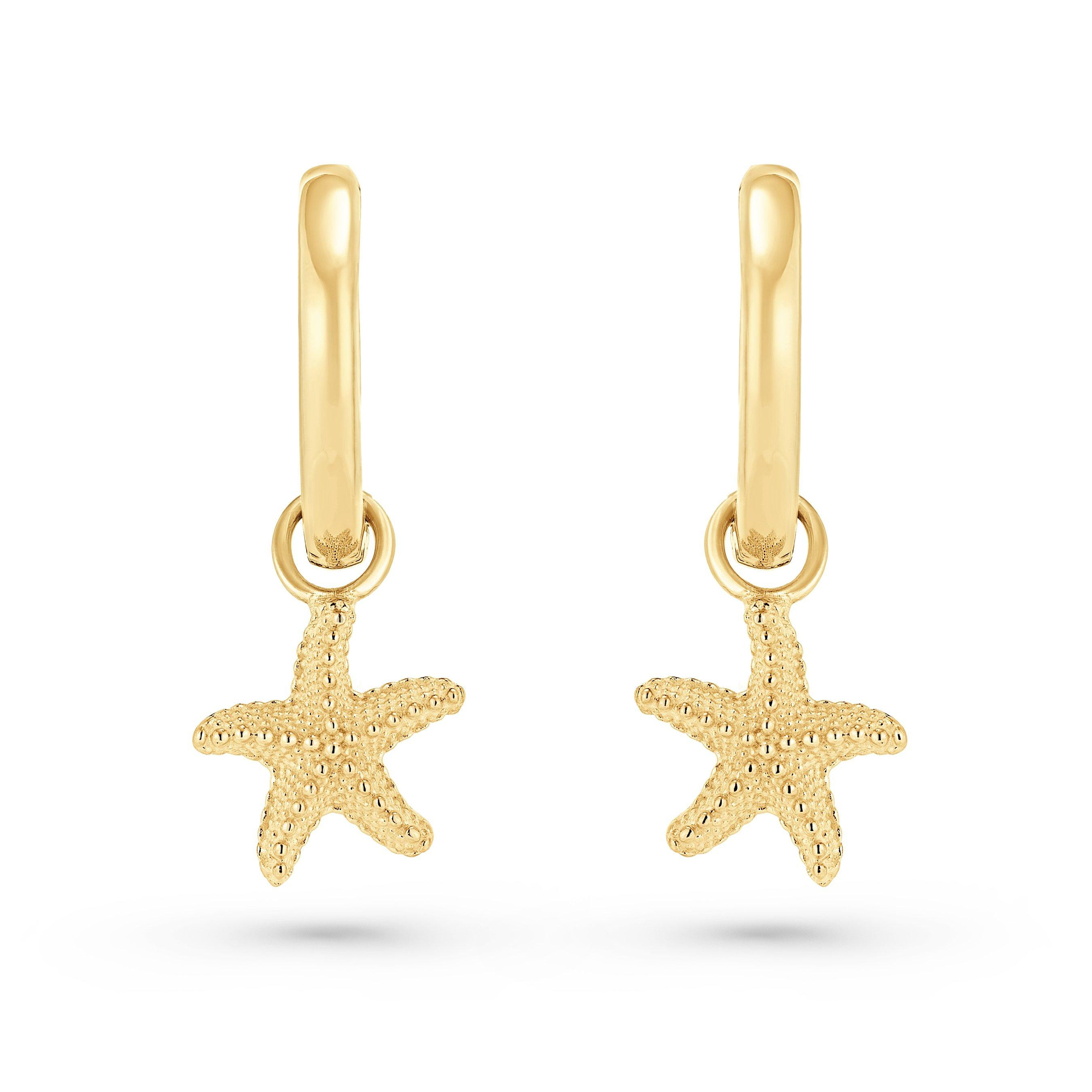 Beaverbrooks Yellow Gold Plated Starfish Hoop Earrings | 0156677 | Beaverbrooks | Beaverbrooks