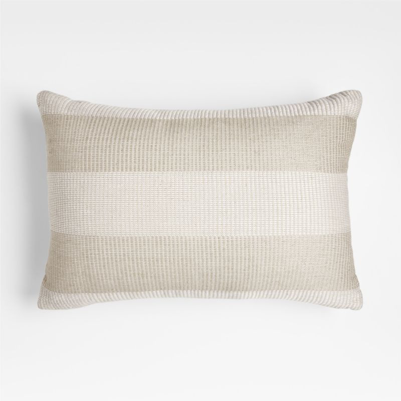 Calm Beige 24"x16" Soft Textured Stripe Indoor/Outdoor Throw Pillow + Reviews | Crate & Barrel | Crate & Barrel