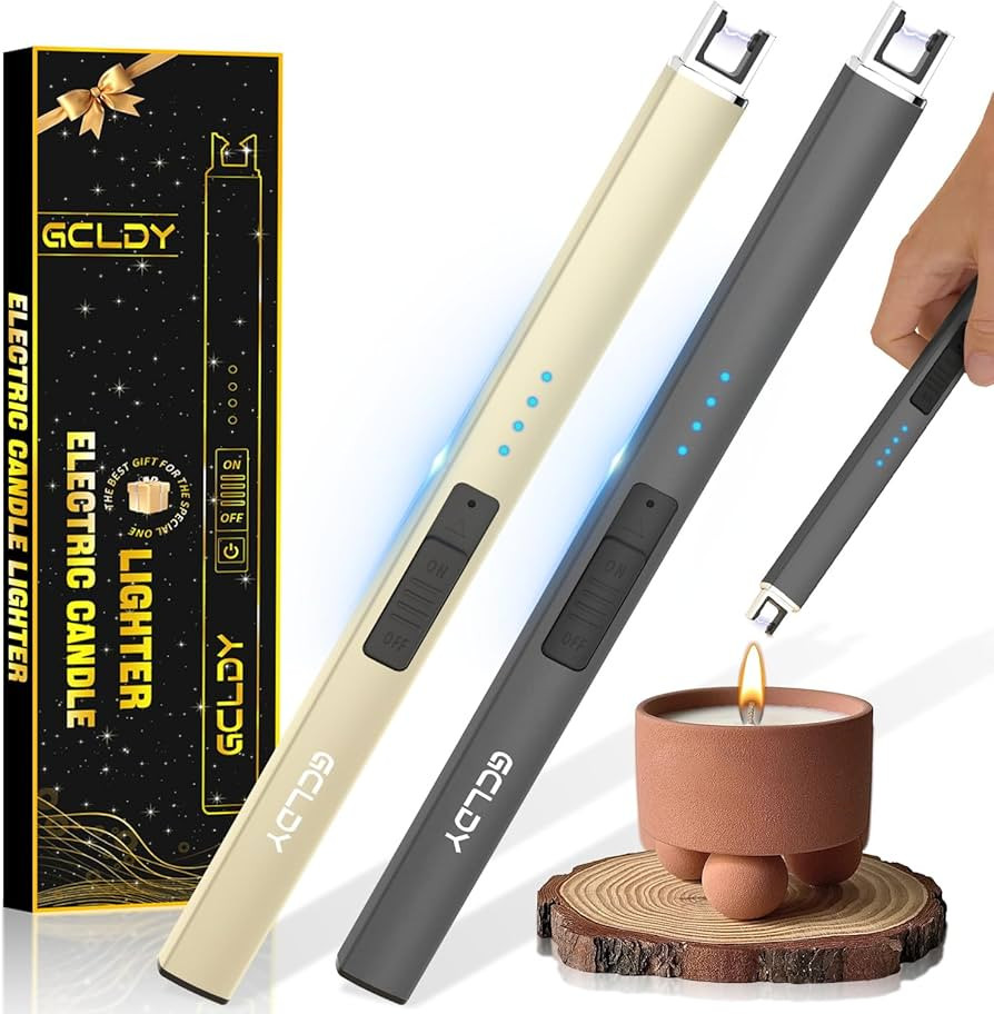 2 Pack Electric Candle Lighter, Gifts for Her/Him, USB Arc Rechargeable Windproof Long Lighter fo... | Amazon (US)