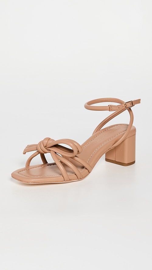 Mikel Leather Bow Mid-Heel Sandals | Shopbop