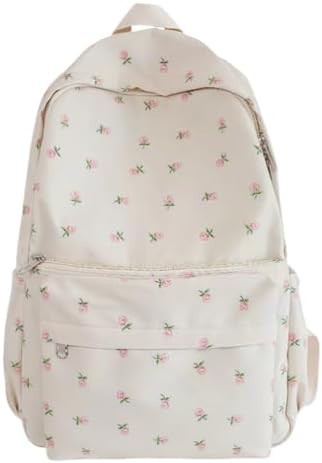 2026 Cute Preppy Bag Floral Printed Kawaii Backpack Cottagecore Aesthetic Backpack Laptop Daypack... | Amazon (US)