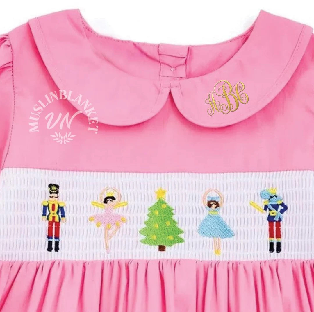 Girl Nutcracker Christmas Smocked Dress in Pink , Vintage Style, Ballet, Holiday Dress, Baby Girl... | Etsy (US)