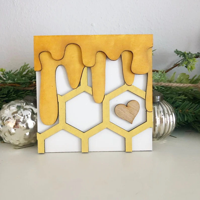 Dripping honeycomb  sign, bee theme decor, honey decor, Tiered tray sign | Etsy (US)