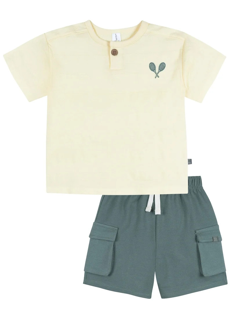 Modern Moments by Gerber Baby and Toddler Boy Textured Shirt and Cargo Short Set, 2-Piece, Sizes ... | Walmart (US)