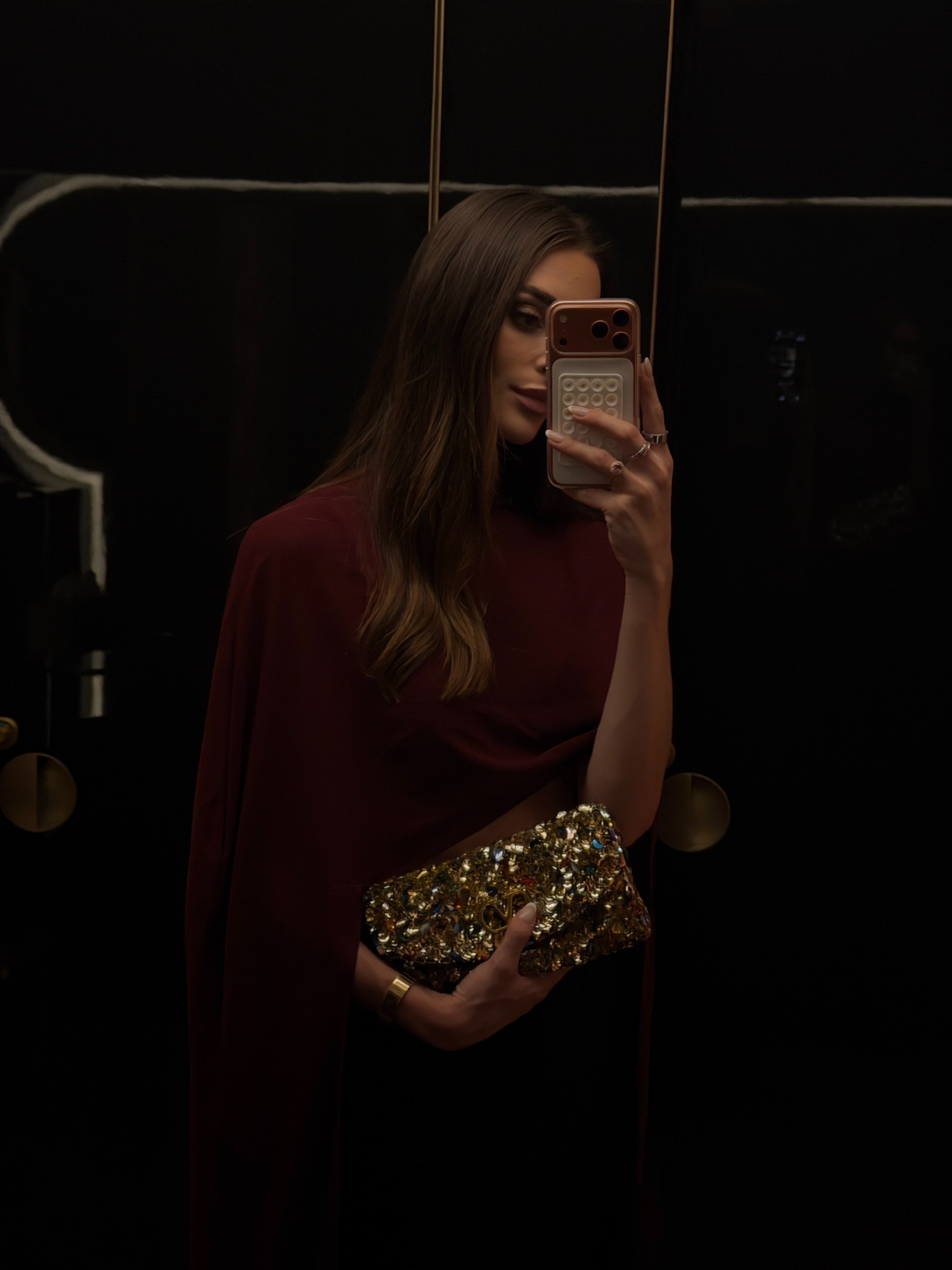 Valentino bag, sequin gem stone bag 