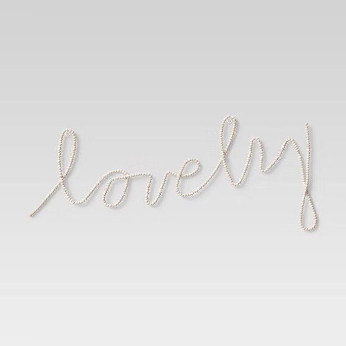 22.5" x 5.5" Lovely Embellished Wire Sentiment Wall Sculptures Cream - Opalhouse™ | Target