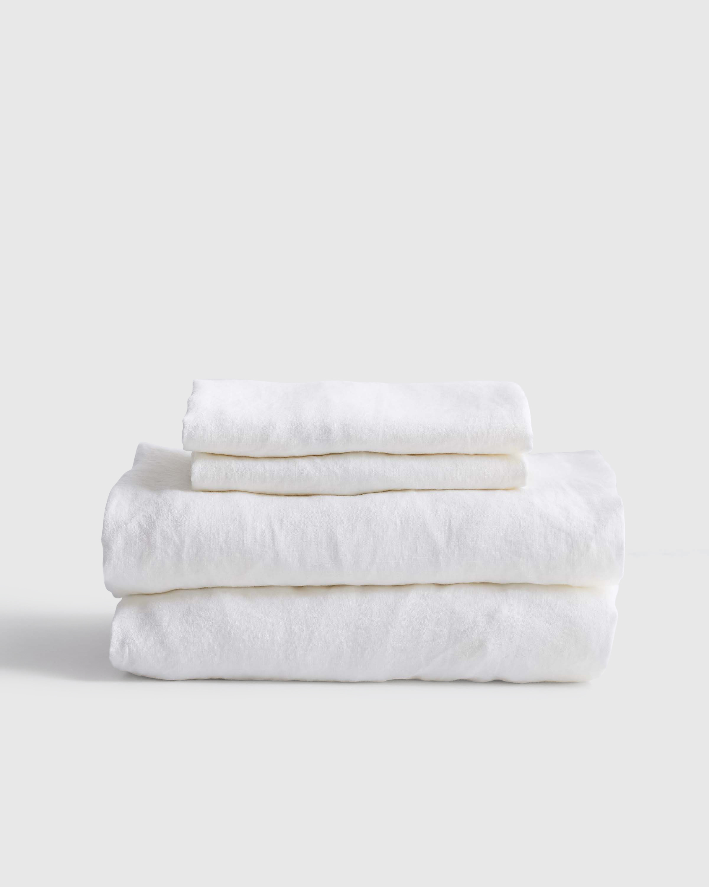 Quince | European Linen Sheet Set in White Size Cal King | Quince
