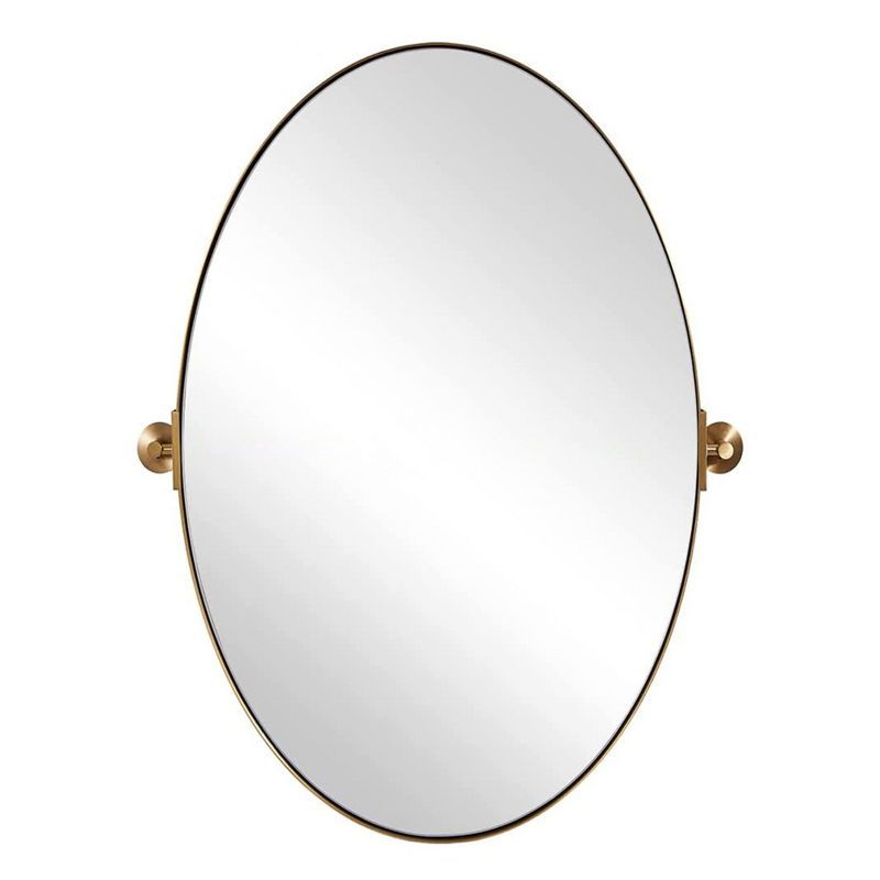 ANDY STAR Modern Decorative 22 x 34 Inch Oval Wall Mounted Hanging Bathroom Vanity Mirror with St... | Target