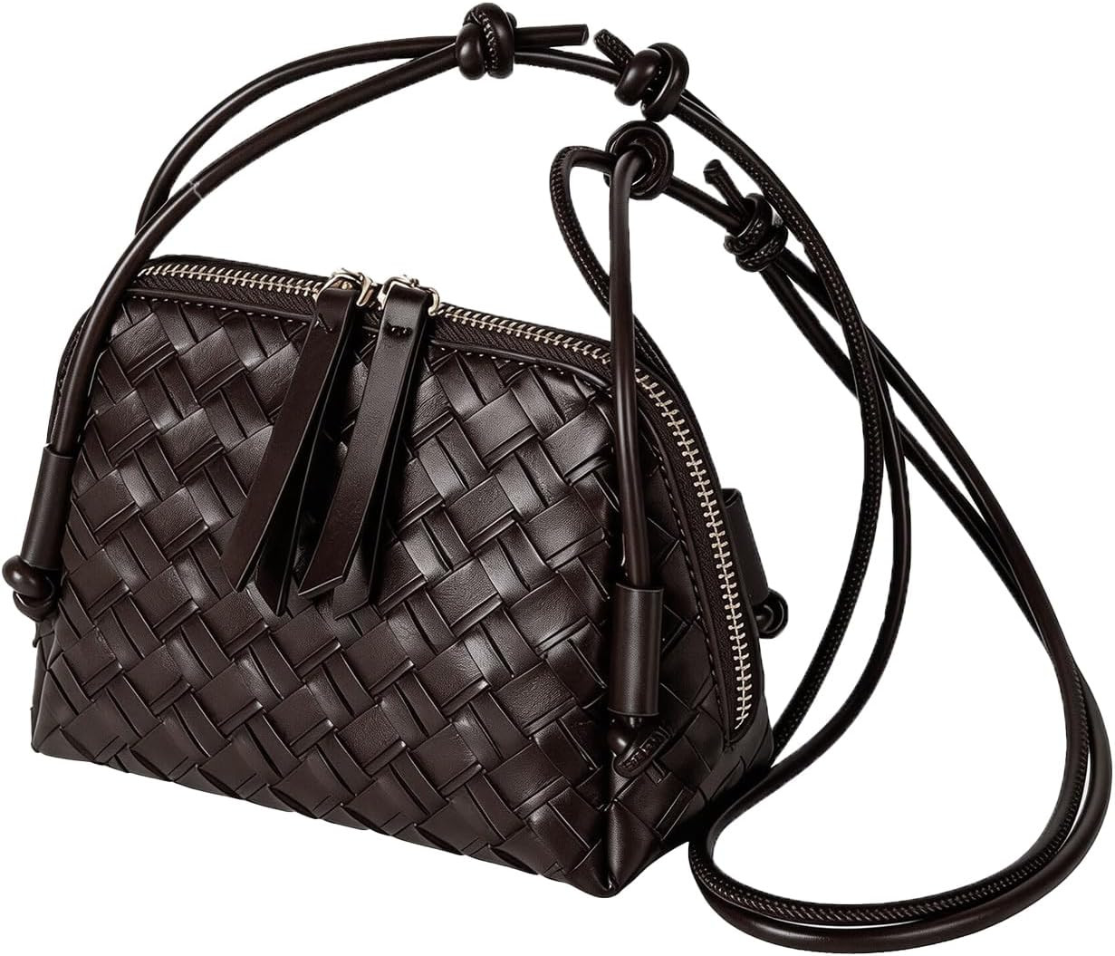 JYG Woven Crossbody Bags for Women PU Leather Handwoven Shoulder Bag Mini Satchel Purses with Adjustable Strap 2026 | Amazon (US)