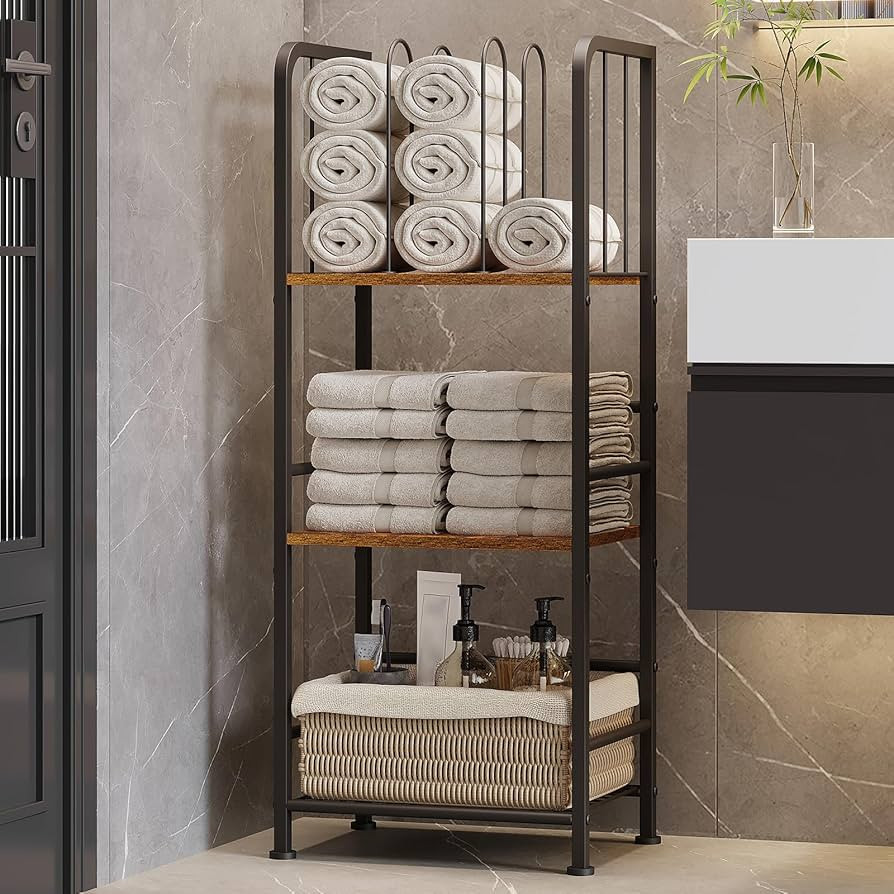 Towel Rack Free Standing 3-Tier M-Shaped Detachable Dividers, Durable Metal Towel Holder for Bath... | Amazon (US)