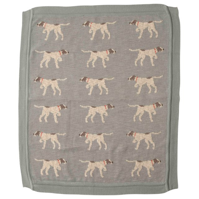 Creative Co-Op 40"L x 32"W Cotton Knit Baby Blanket with Dog | Walmart (US)
