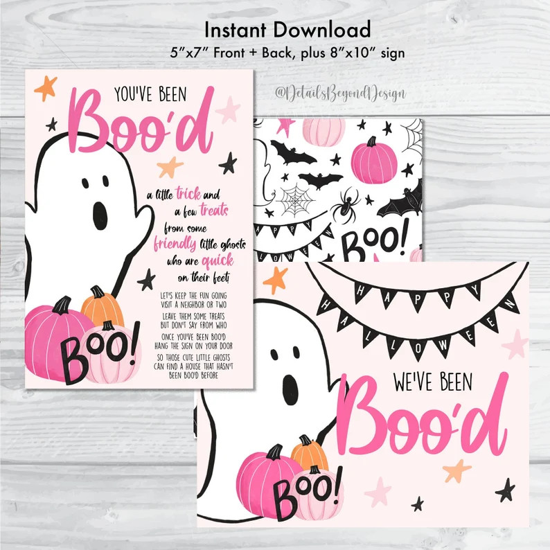You've Been Boo'd Printable Halloween Trick or Treat - Etsy | Etsy (US)