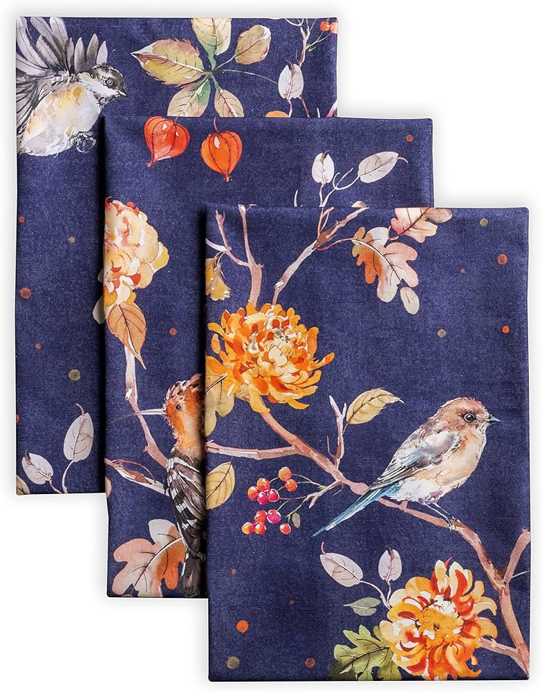 Maison d' Hermine Kitchen Towels Set of 3 Reusable 100% Cotton 27.50" x 20" | Amazon (US)
